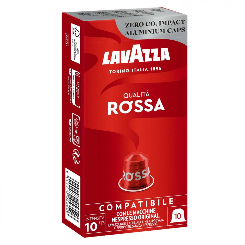Кофе в капсулах Lavazza Qualita Rossa, в капсулах, стандарта Nespresso, 10шт