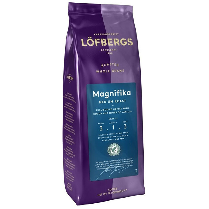 Кофе в зернах Löfbergs Magnifika (Магнифика), в зернах, 400г