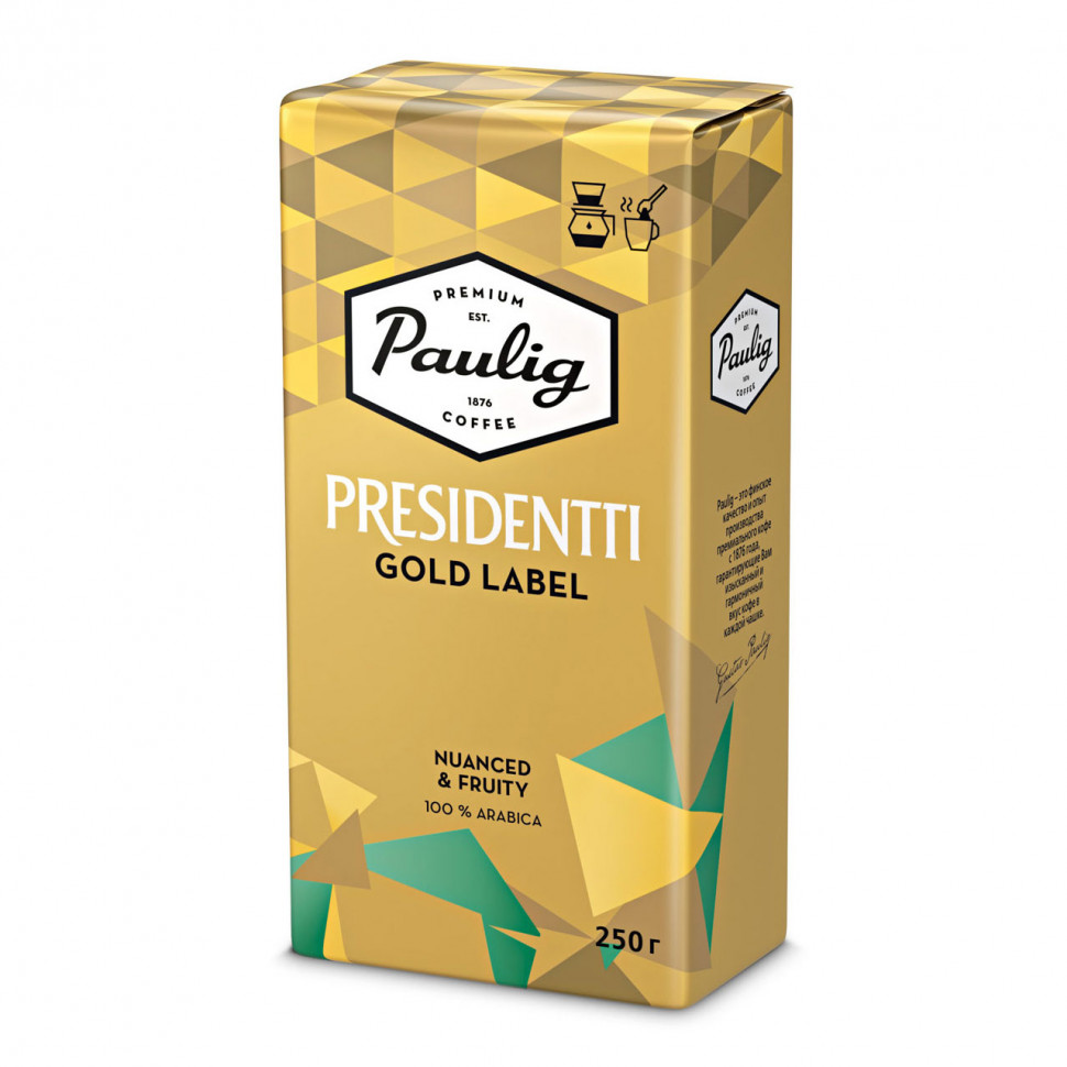 Кофе молотый Paulig Presidentti Gold Label молотый, 250г