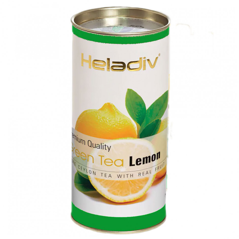 Чай Heladiv Lemon (лимон), зеленый листовой, в тубе, 100г